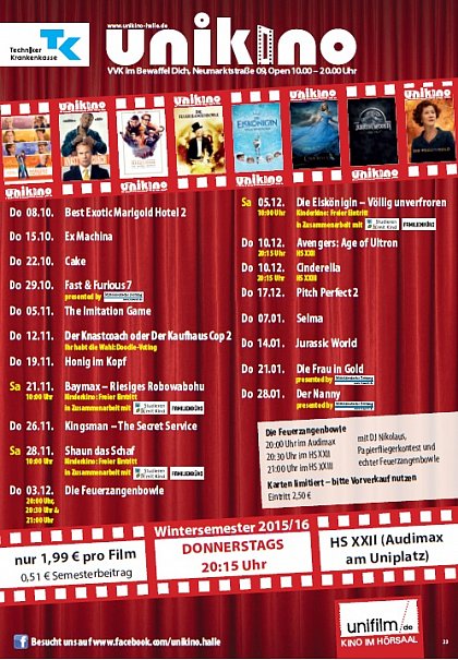 Unikino Wintersemester 2015/2016