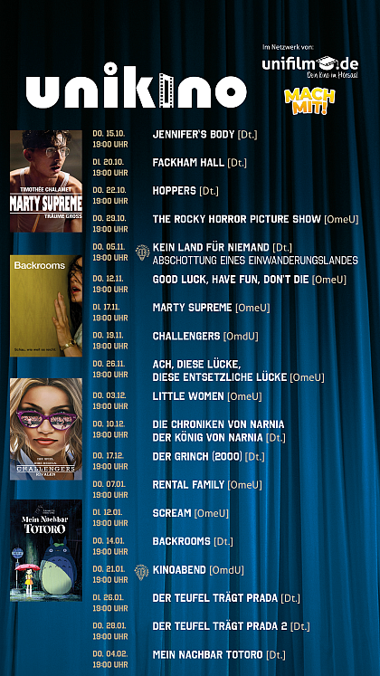 Unikino Halle Programm WS26/27